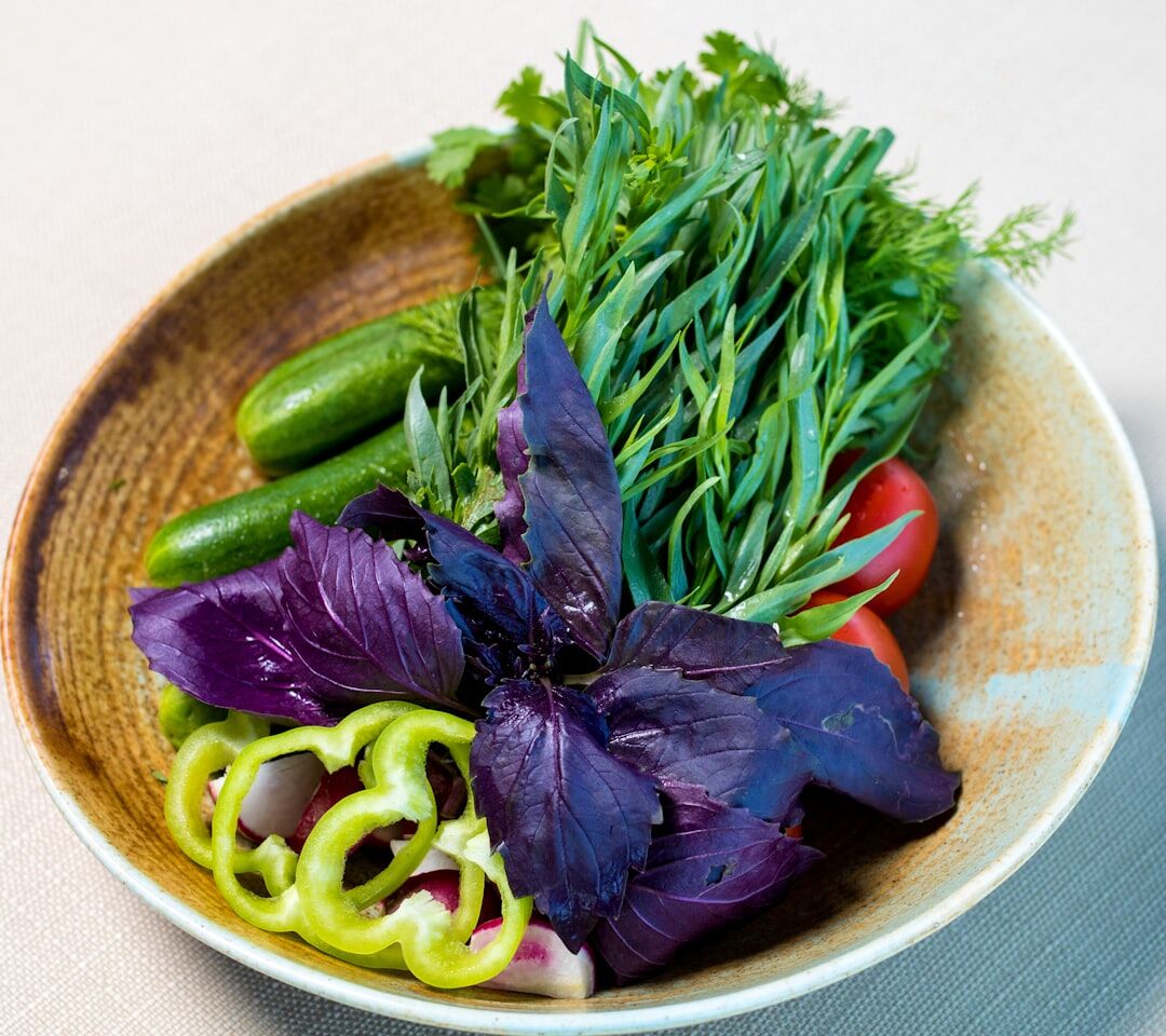fresh vegetables on table