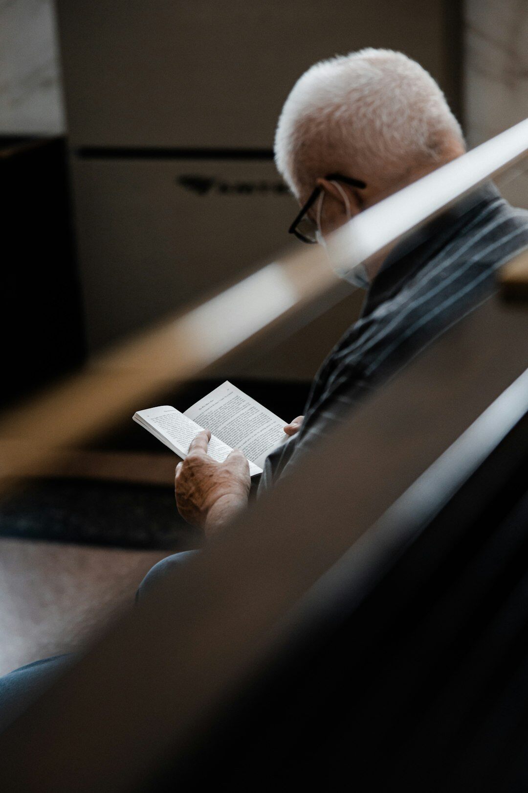 senior man checking pension statement