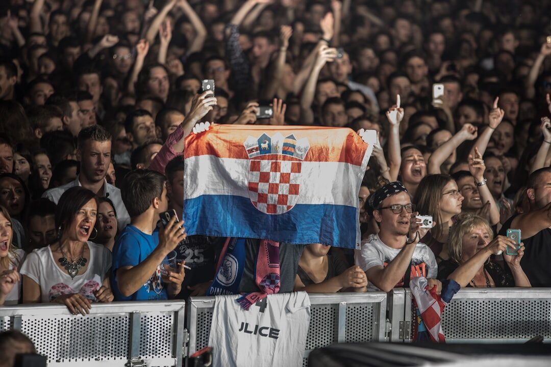 Large group of Croatian seniors celebrating an anniversary event together