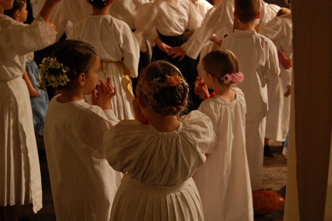 Croatian seniors singing together in a choir rehearsal
